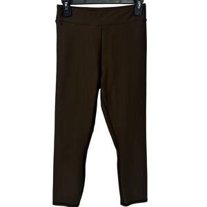 ALO yoga leggings size medium brown Capri crop zipper pocket mid rise
